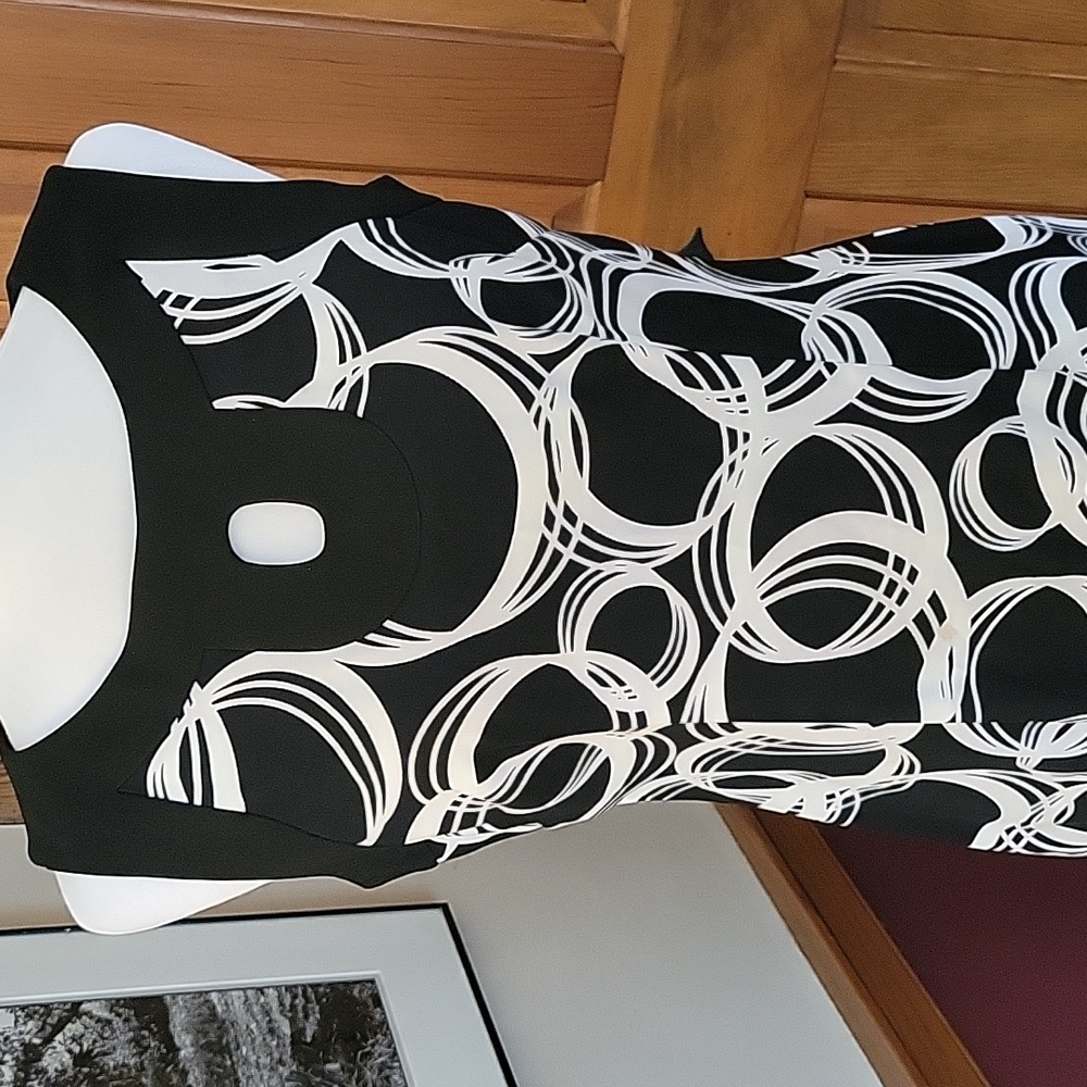 JESSICA HOWARD RETRO MOD CIRCLE PRINT STRETCH SHEATH DRESS - Picture 2 of 7